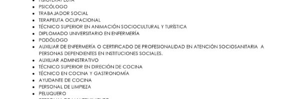 Recogida de currículum Residencia Geriátrica.