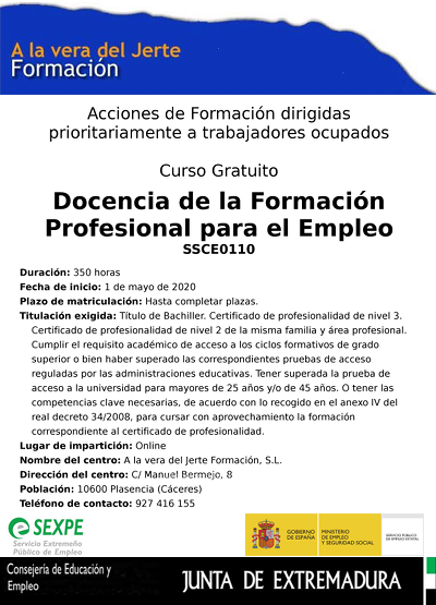 Docencia de la formación profesional para el empleo