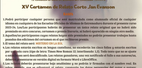 XV Certamen de Relato Corto Jan Evanson