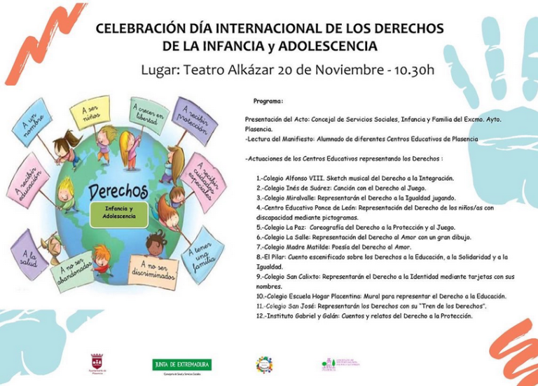 Celebración día internacional de los derechos de la infancia y la adolescencia en Plasencia