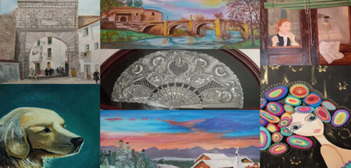 Exposición de pintura y manualidades de la Asociación de Vecinos Rosal de Ayala