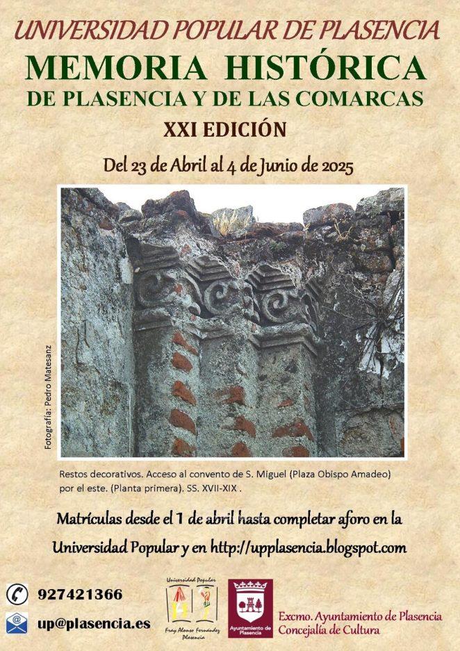 XXI Curso de Memoria Histórica de Plasencia y de las comarcas