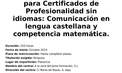 Curso de Competencias Clave para acceso a Certificados de Profesionalidad