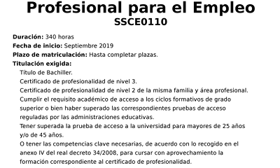 Curso para trabajadores: Docencia de la formación profesional para el empleo