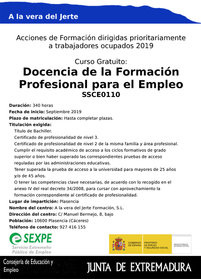 Curso de docencia de la formación para el empleo