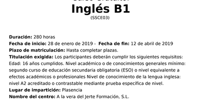 Curso Inglés B1